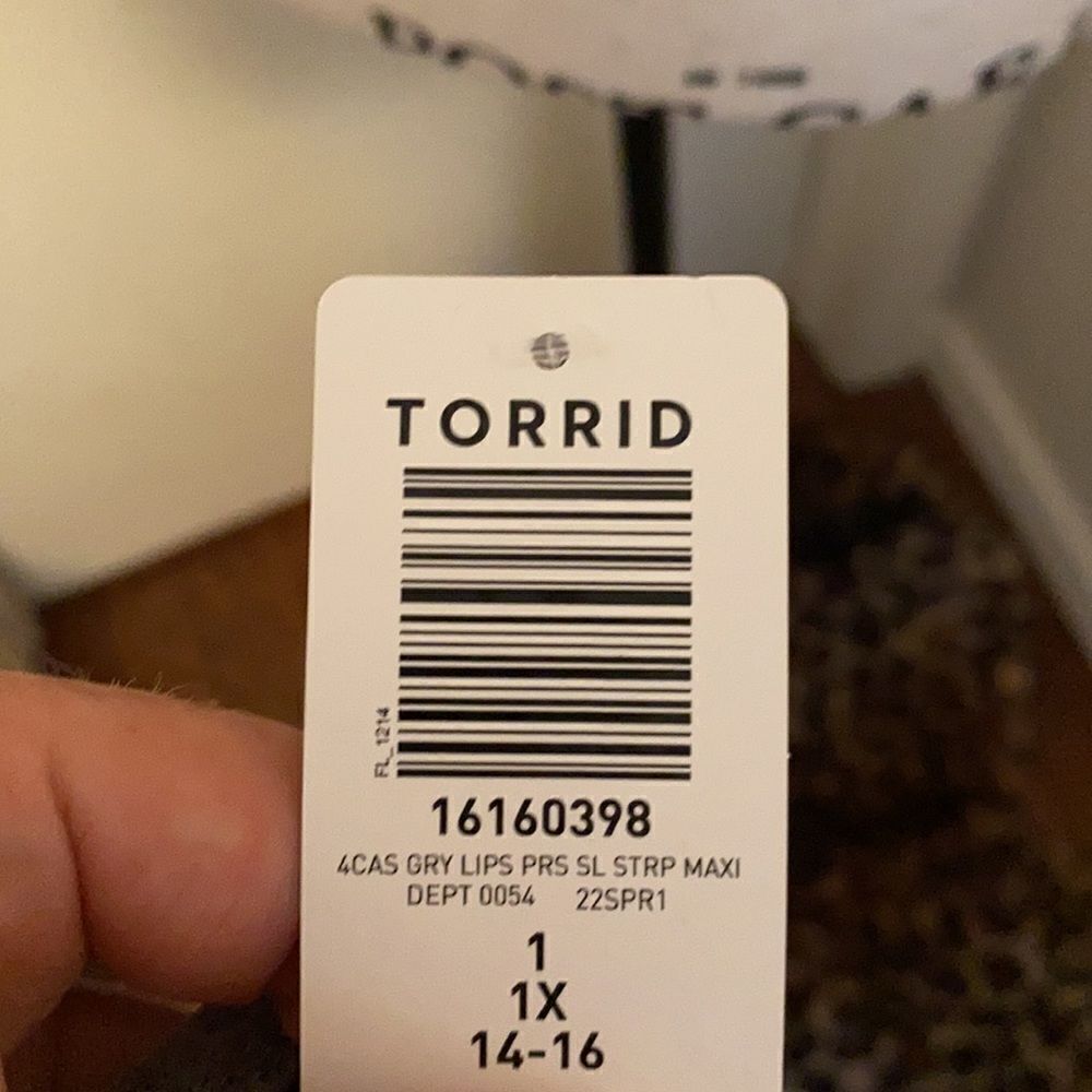 Torrid Gray Multi Color Lip Print Maxi Dress Contemporary Feminine Boho - Picture 16 of 16